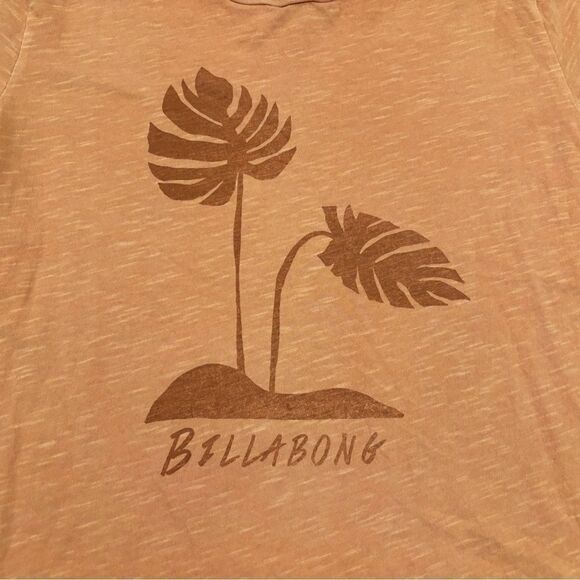 Billabong pale orange palm tree short sleeve tee shirt - Picture 2 of 3